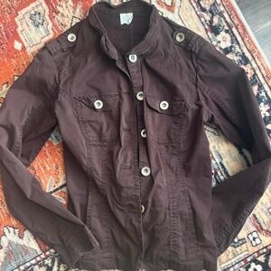 Brown French Camateu jacket with cinch in back